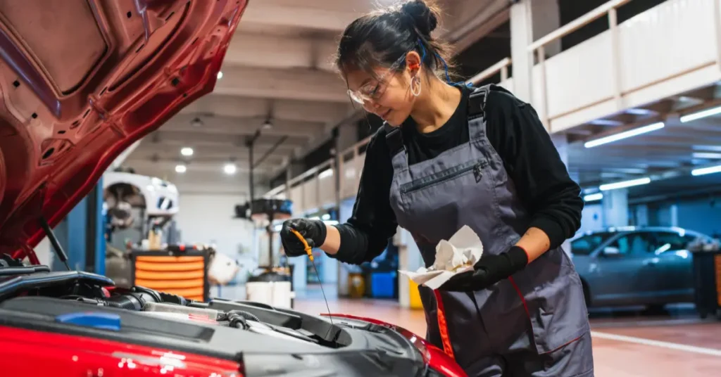 Mechanic Doing MOT test 