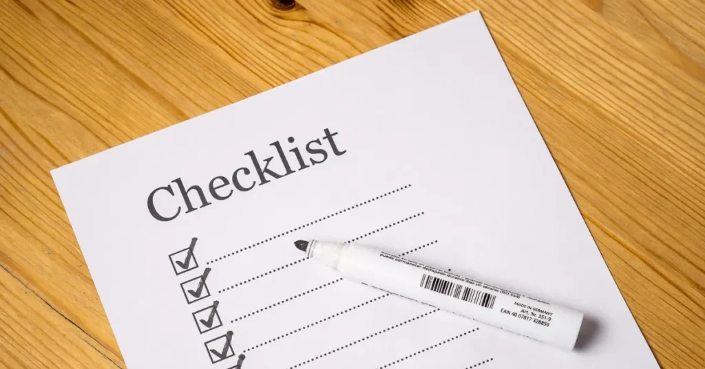 MOT checklist 