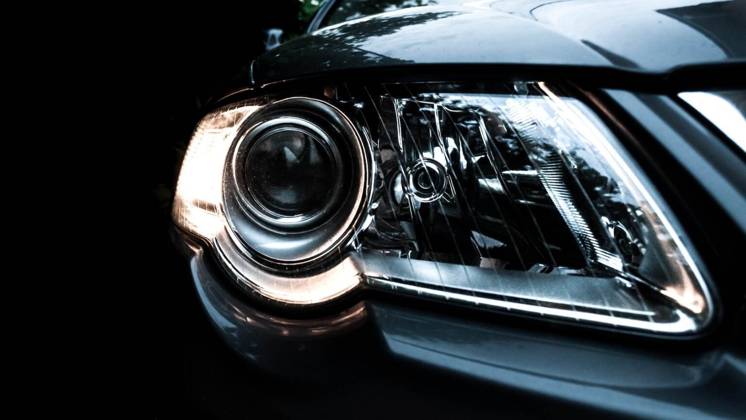Close-up of a car headlight — LED replacement bulbs in halogen headlamps can now pass the MOT under DVSA's new rules